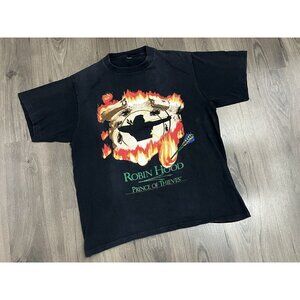 Vtg Robin Hood Prince Of Thieves Costner 1991 Movie Promo T Shirt Black L / XL